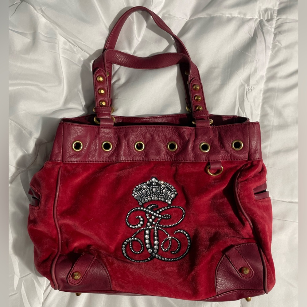 Red authentic vintage juicy couture velvet purse